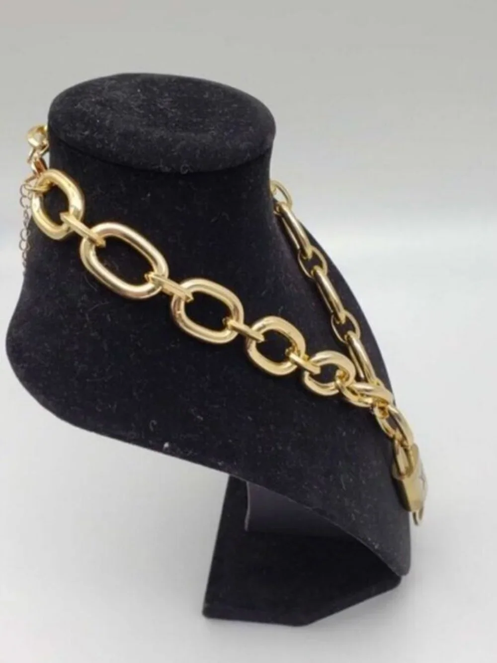 Gold-Plated Necklace with Authentic Louis Vuitton Padlock
